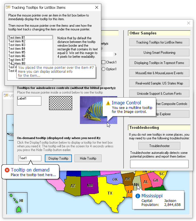 Windows native tooltip ActiveX component
