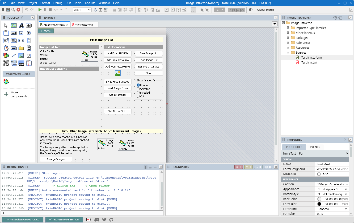 64-bit ImageList ActiveX in twinBASIC