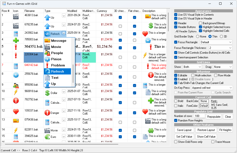 10Tec ActiveX grid with combo box cells