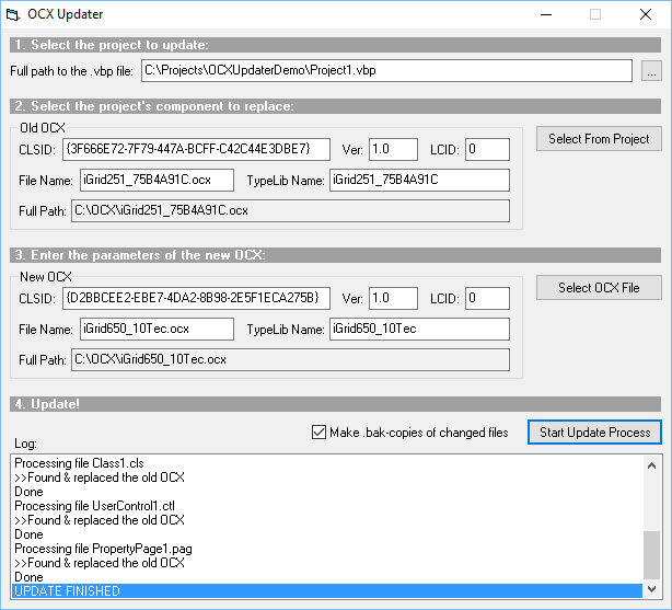 10Tec VB6 Project References Update Tool main window
